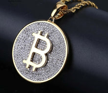 Load image into Gallery viewer, Bitcoin Pendant & Chain