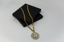 Load image into Gallery viewer, Bitcoin Pendant & Chain